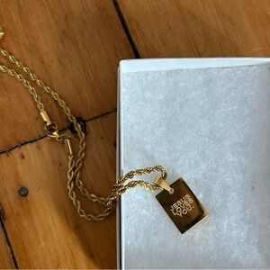 Jesus loves you gold plated  necklace